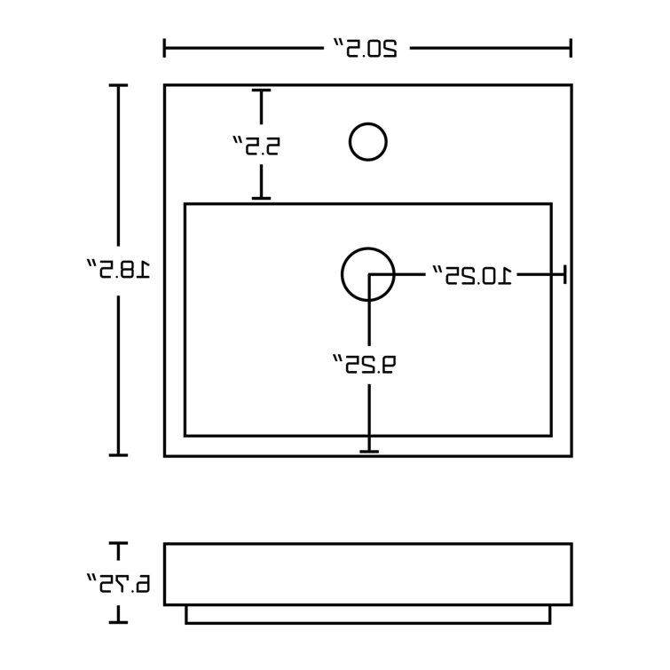 Plumbing N Parts 20.5'' Enamel Glaze Ceramic Rectangular Vessel